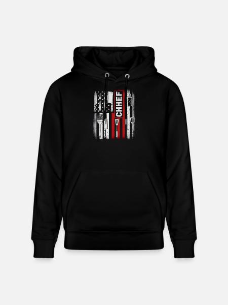 Chief American Flag - Stanley/Stella CRUISER Unisex Organic Hoodie - black