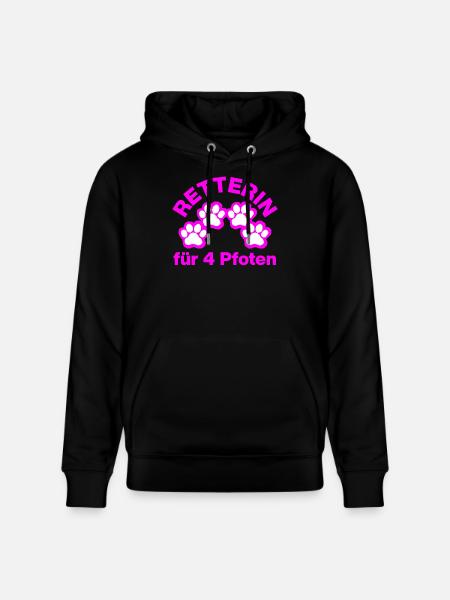 RETTERIN FÜR 4 PFOTEN! 🐾TIERLIEBE - Stanley/Stella Unisex Bio-Hoodie CRUISER - Schwarz