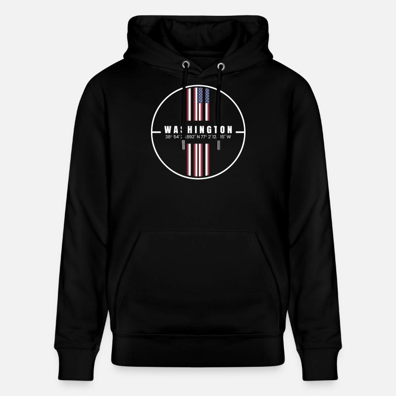 Coordonnées de Washington - Sweat à capuche bio CRUISER Stanley/Stella Unisexe - noir