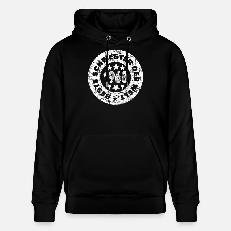 Emblème rétro 1968 Circle Stamp - Sweat à capuche bio CRUISER Stanley/Stella Unisexe - noir