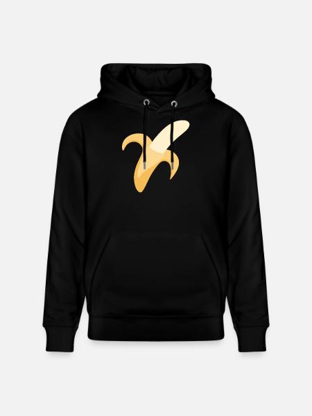 Minimal Banana Peel Illustration - Stanley/Stella CRUISER Unisex Organic Hoodie - black