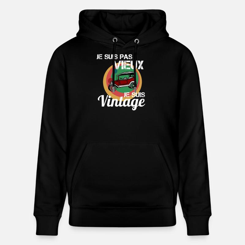 Ich bin kein altes Oldtimer-Auto - Stanley/Stella Unisex Bio-Hoodie CRUISER  - Schwarz