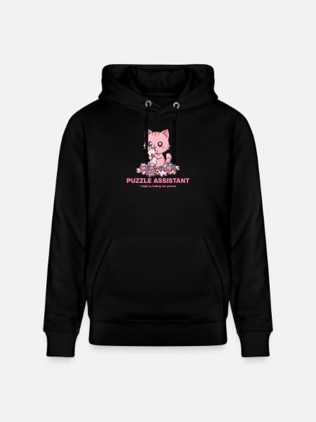 Puzzle Assistand Cat Quote - Stanley/Stella CRUISER Unisex Organic Hoodie - black