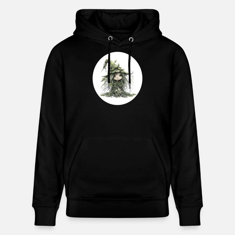 Waldfee Kobold im Blattwald - Stanley/Stella Unisex Bio-Hoodie CRUISER  - Schwarz