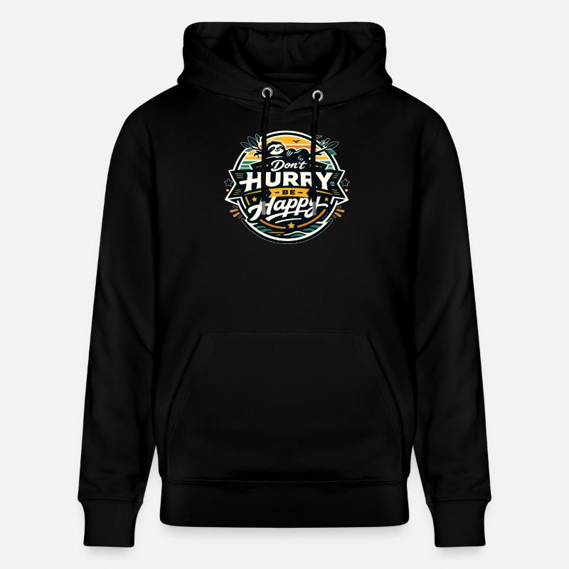 Dont Hurry Be Happy Sloth - Stanley/Stella Unisex Bio-Hoodie CRUISER - Schwarz