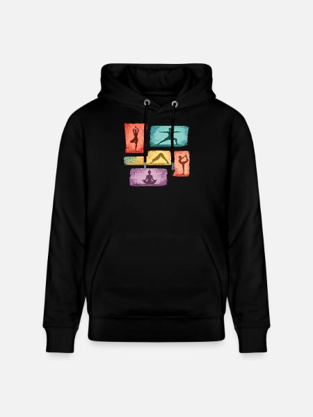 Yoga Silhouetten in Farbblöcken - Stanley/Stella Unisex Bio-Hoodie CRUISER - Schwarz