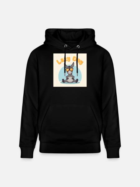 Sloth Day - Donkey Relax - Stanley/Stella CRUISER Unisex Organic Hoodie - black