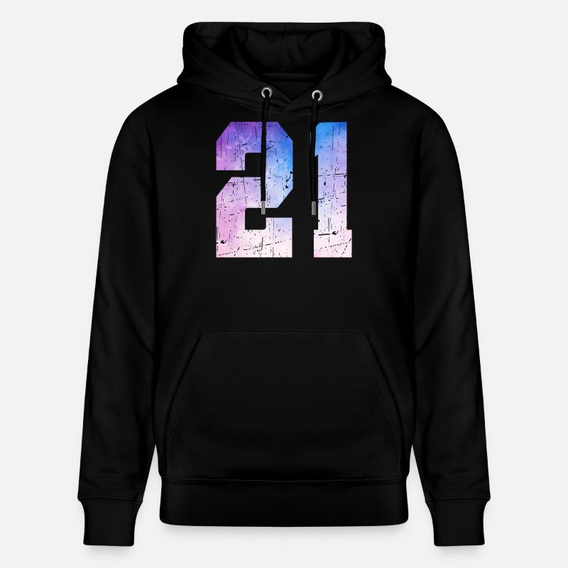  numéro 21 – Cadeau anniversaire 21 ans - Sweat à capuche bio CRUISER Stanley/Stella Unisexe - noir