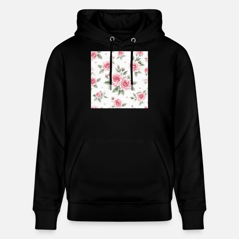 Motif Roses et Cœurs - Sweat à capuche bio CRUISER Stanley/Stella Unisexe - noir