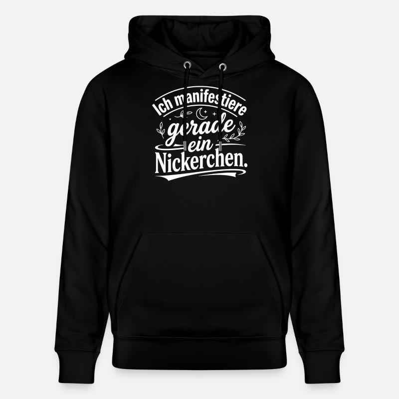 Ich manifestiere gerade ein Nickerchen - Stanley/Stella Unisex Bio-Hoodie CRUISER  - Schwarz