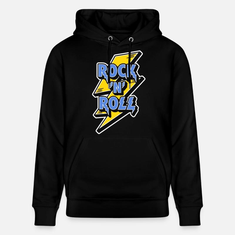 Rock'n'Roll-Logo mit Blitz - Stanley/Stella Unisex Bio-Hoodie CRUISER  - Schwarz