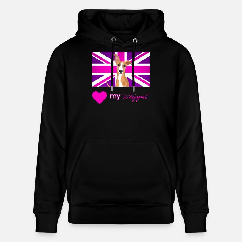PURPLEWHIPPET (Texte rose, Vibrant) - Sweat à capuche bio CRUISER Stanley/Stella Unisexe - noir
