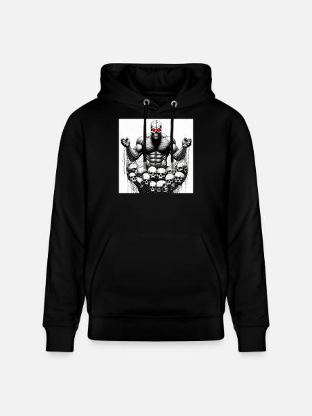 Muscular Net Skulls - Stanley/Stella CRUISER Unisex Organic Hoodie - black