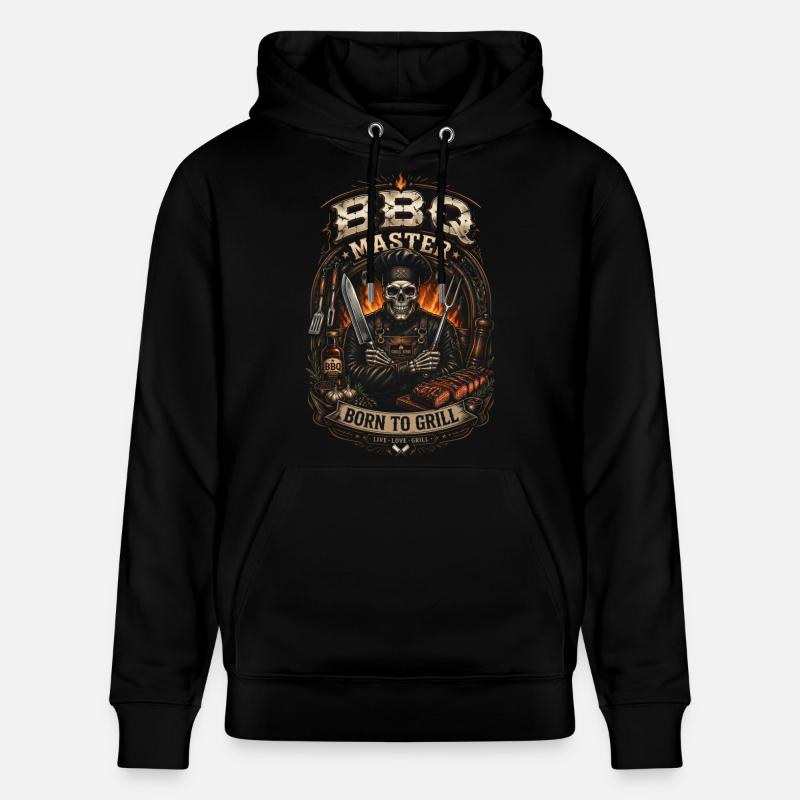 Master BBQ Skeleton Grill – Barbecue-Humor - Stanley/Stella Unisex Bio-Hoodie CRUISER  - Schwarz