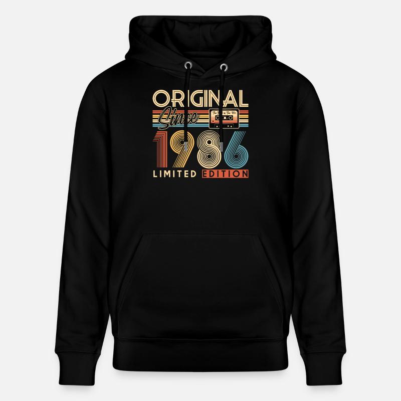 40e anniversaire, 40 ans - Sweat à capuche bio CRUISER Stanley/Stella Unisexe - noir