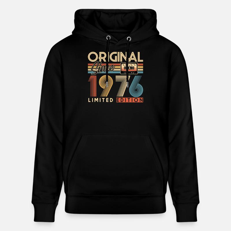 50e anniversaire, 50 ans - Sweat à capuche bio CRUISER Stanley/Stella Unisexe - noir