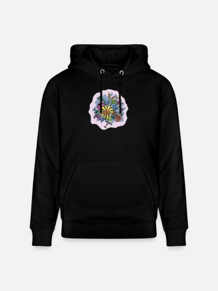 Buntes Blumenbouquet Illustration - Stanley/Stella Unisex Bio-Hoodie CRUISER - Schwarz