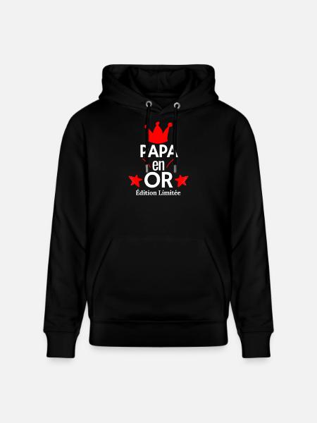PAPA en OR Édition Limitée - Sweat à capuche bio CRUISER Stanley/Stella Unisexe - noir