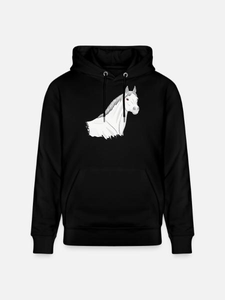 Der Kopf eines hellgrauen Abbayan-Pferdes - Stanley/Stella Unisex Bio-Hoodie CRUISER  - Schwarz