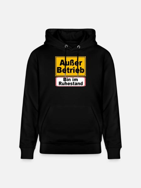 Außer Betrieb Ruhestand Schild - Stanley/Stella Unisex Bio-Hoodie CRUISER  - Schwarz