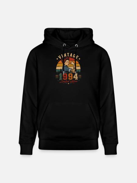 Edizione Limitata Vintage 1994 Regalo Femminile - Felpa con cappuccio ecologica unisex CRUISER di Stanley/Stella - nero