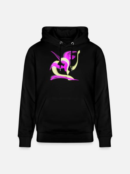 Tourbillon Rose Néon Jaune - Sweat à capuche bio CRUISER Stanley/Stella Unisexe - noir