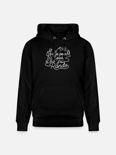 Je peux pas, j'ai Rando - Sweat à capuche bio CRUISER Stanley/Stella Unisexe - noir