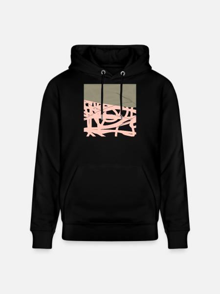 Filet rosé sur fond olive - Sweat à capuche bio CRUISER Stanley/Stella Unisexe - noir