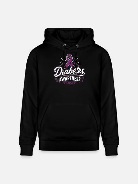 diabetes awareness - Stanley/Stella CRUISER Unisex Organic Hoodie - black