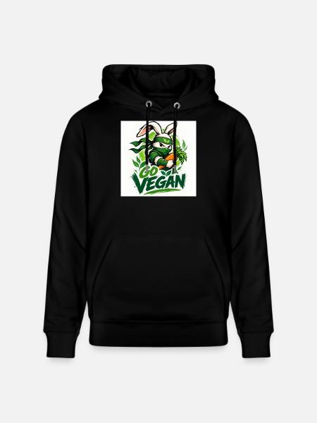 go vegan - Stanley/Stella CRUISER Unisex Organic Hoodie - black
