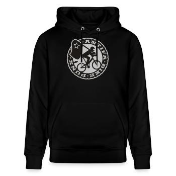 bike punks - Stanley/Stella Unisex Bio-Hoodie CRUISER  - Schwarz - Vorne - Alina (178cm) & Michal (187cm)
