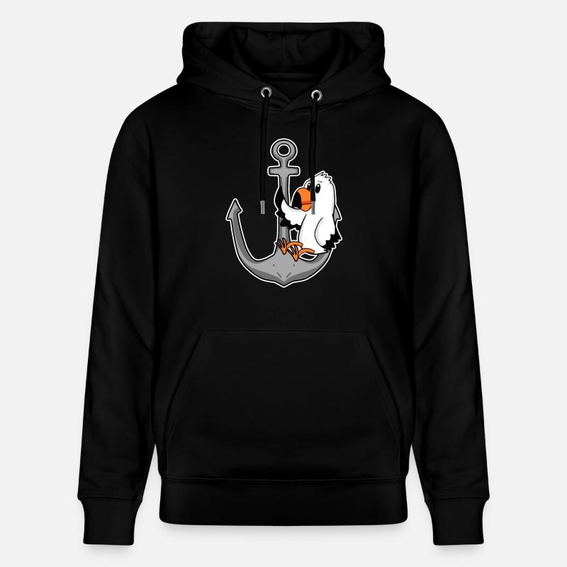 Ancre et mouette - Sweat à capuche bio CRUISER Stanley/Stella Unisexe - noir