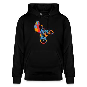 BMX Cascades colorées Vélo Tricks Garçons Vélo BMX - Sweat à capuche bio CRUISER Stanley/Stella Unisexe - noir - Devant - Alina (178cm) & Michal (187cm)
