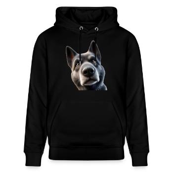 Dog Head 2 - Stanley/Stella CRUISER Unisex Organic Hoodie - black - Front - Alina (178cm) & Michal (187cm)