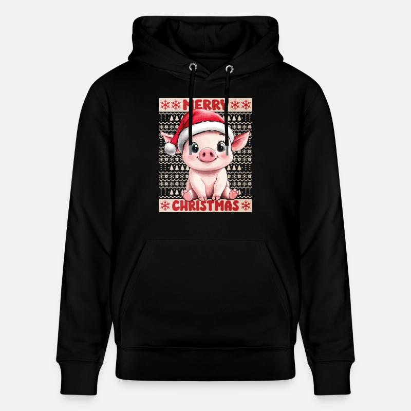 Cochon Sow Noël Mignon Noël - Sweat à capuche bio CRUISER Stanley/Stella Unisexe - noir