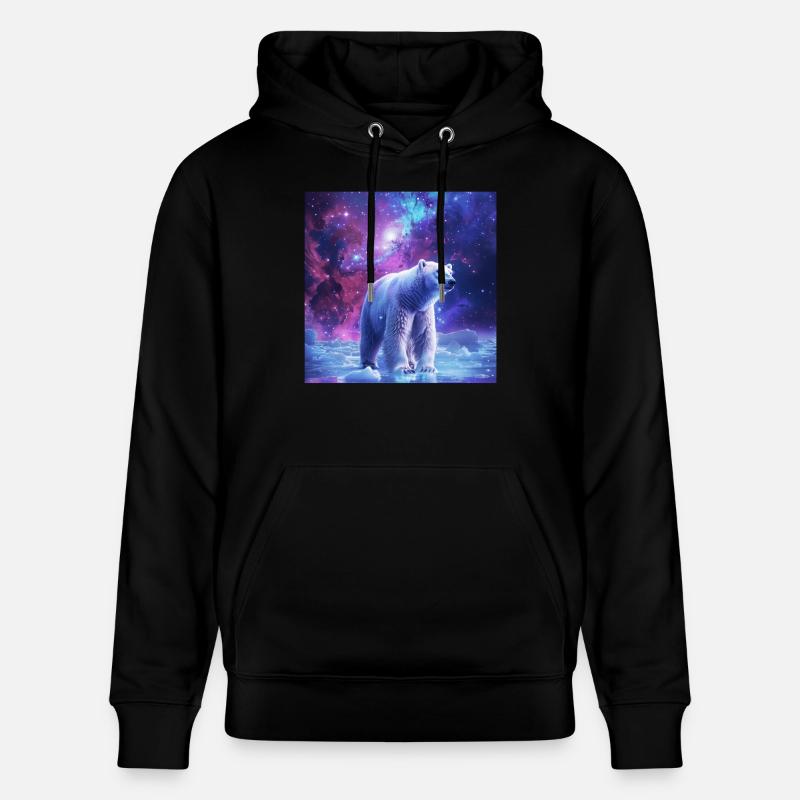 Ours blanc - Sweat à capuche bio CRUISER Stanley/Stella Unisexe - noir