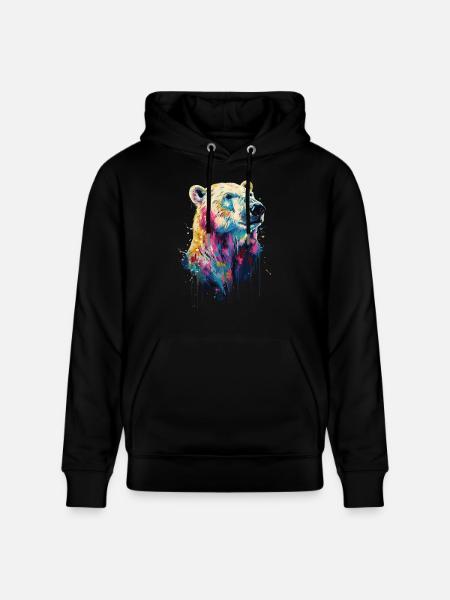 Polar bear - Stanley/Stella CRUISER Unisex Organic Hoodie - black
