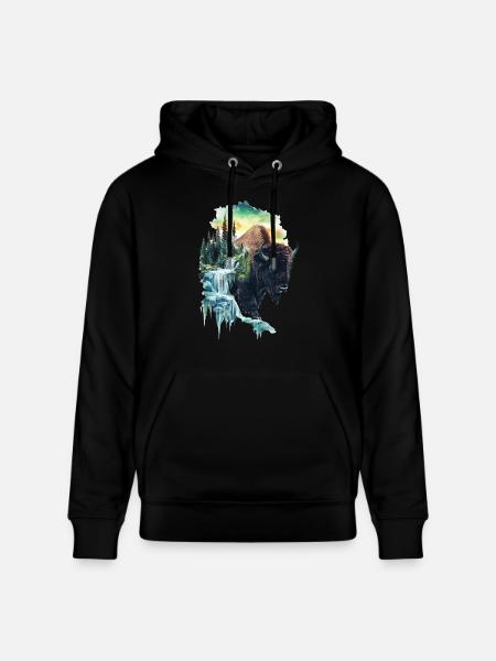 Bison - Stanley/Stella Unisex Bio-Hoodie CRUISER  - Schwarz