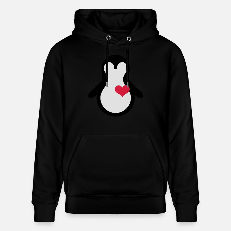penguin with heart - Sweat à capuche bio CRUISER Stanley/Stella Unisexe - noir