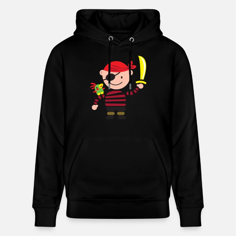 Petit pirate avec le perroquet - Sweat à capuche bio CRUISER Stanley/Stella Unisexe - noir