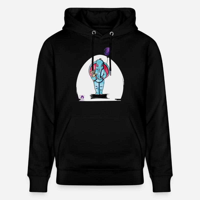 Elijah der Elefant - Stanley/Stella Unisex Bio-Hoodie CRUISER  - Schwarz