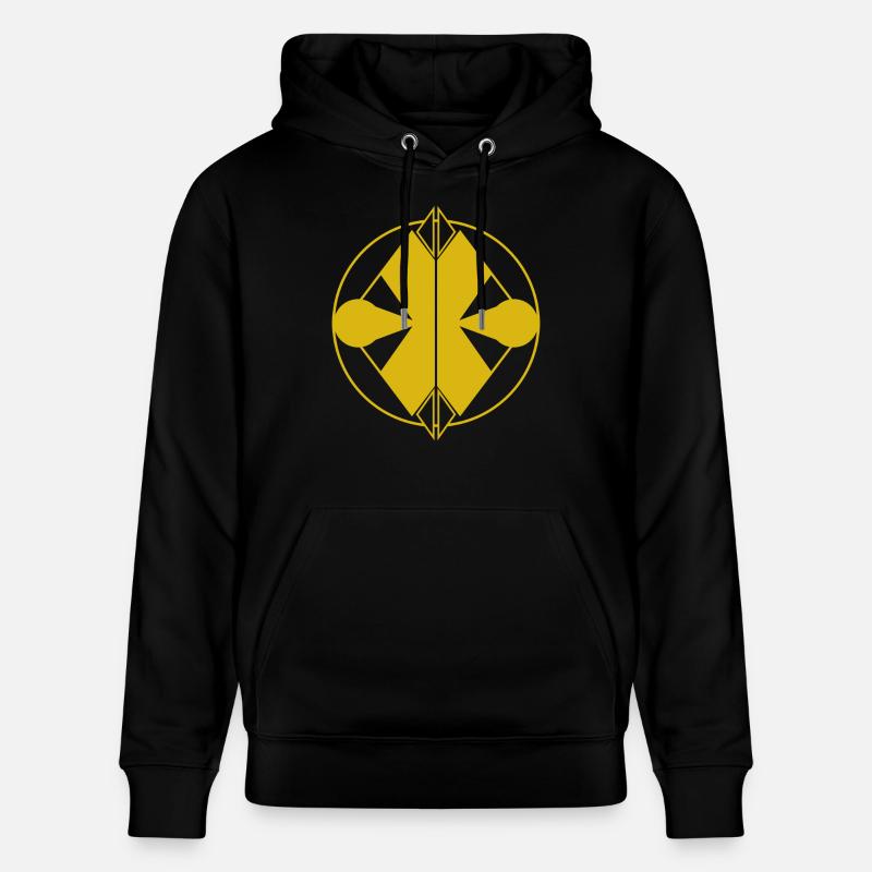 Logo Jaune Abstrait – Minimalisme Géométrique - Sweat à capuche bio CRUISER Stanley/Stella Unisexe - noir