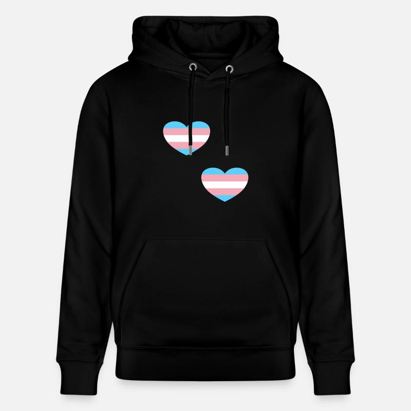 Coeurs de drapeau trans - Sweat à capuche bio CRUISER Stanley/Stella Unisexe - noir
