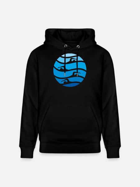 6061912 127730250 swimming - Stanley/Stella CRUISER Unisex Organic Hoodie - black