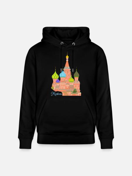 Moscow St. Basil's Cathedral - Stanley/Stella CRUISER Unisex Organic Hoodie - black