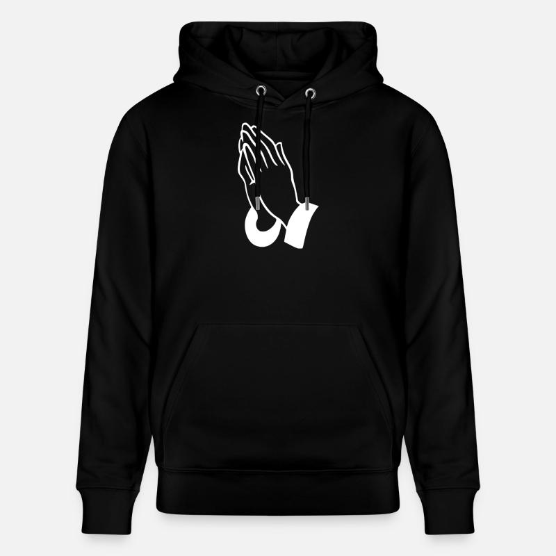 Gebetshände Linienkunst - Stanley/Stella Unisex Bio-Hoodie CRUISER - Schwarz