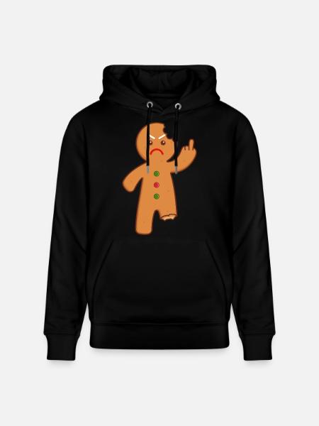 Lebkuchenmann Stinkefinger Mittelfinger - Stanley/Stella Unisex Bio-Hoodie CRUISER - Schwarz