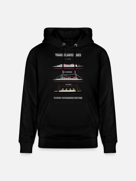 TRANSATLANTIC LINES POSTER - Stanley/Stella CRUISER Unisex Organic Hoodie - black