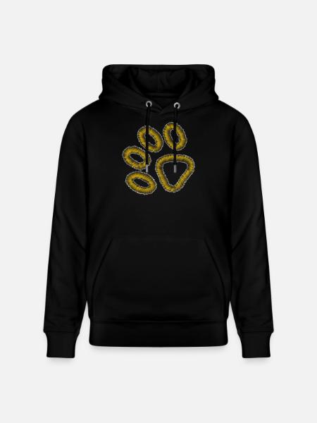 golden tiger paw - Stanley/Stella CRUISER Unisex Organic Hoodie - black