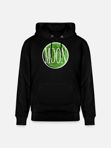 Inset - Emerald Green Moon - Stanley/Stella CRUISER Unisex Organic Hoodie - black